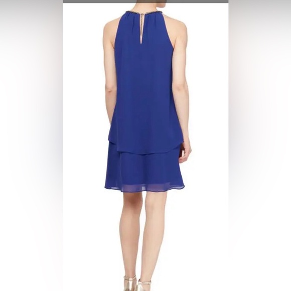 SLNY Dresses & Skirts - Halter Neck Layered Chiffon Shift Dress